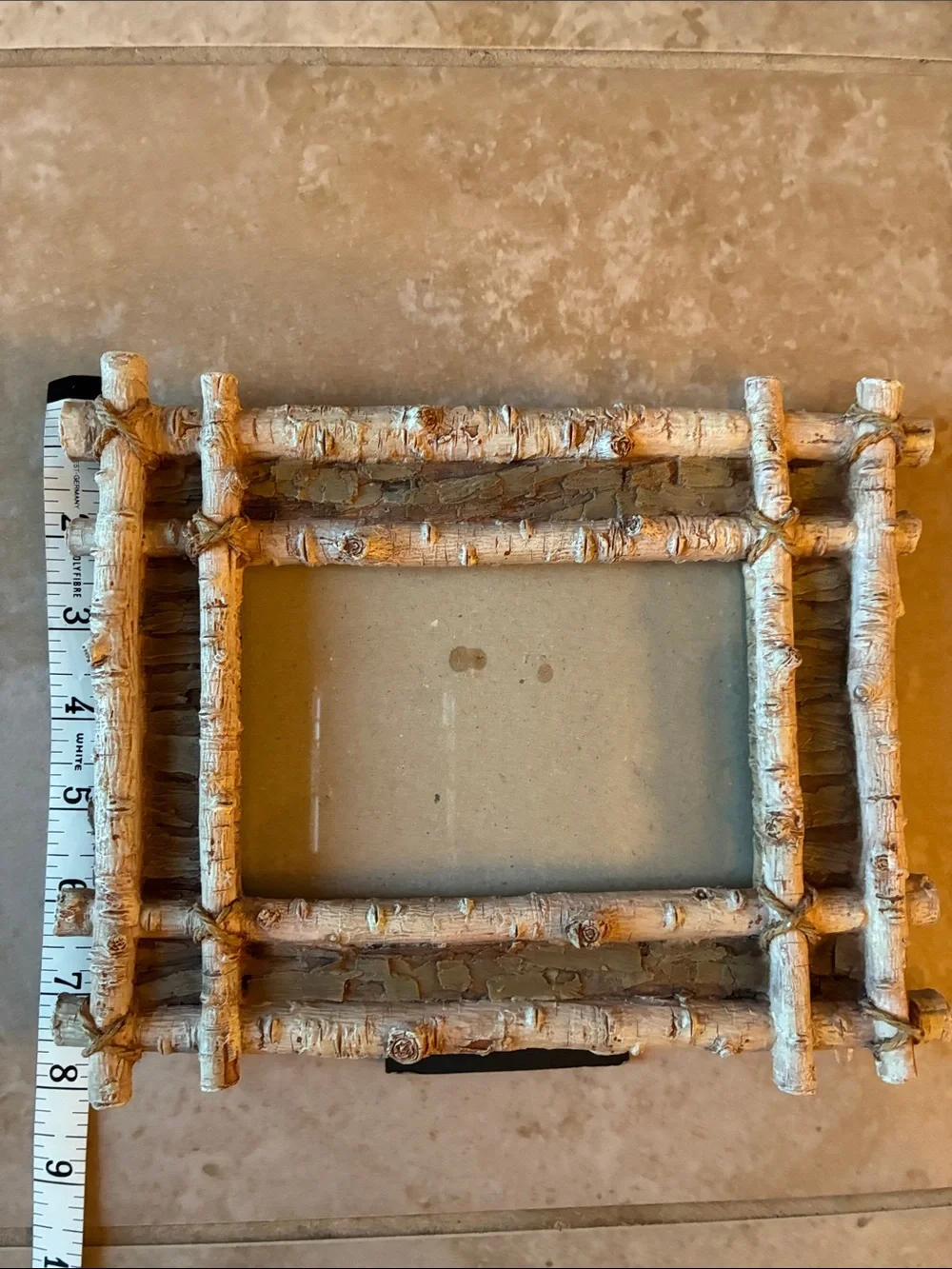 Rustic Birch Log Picture Frame - Whitewashed